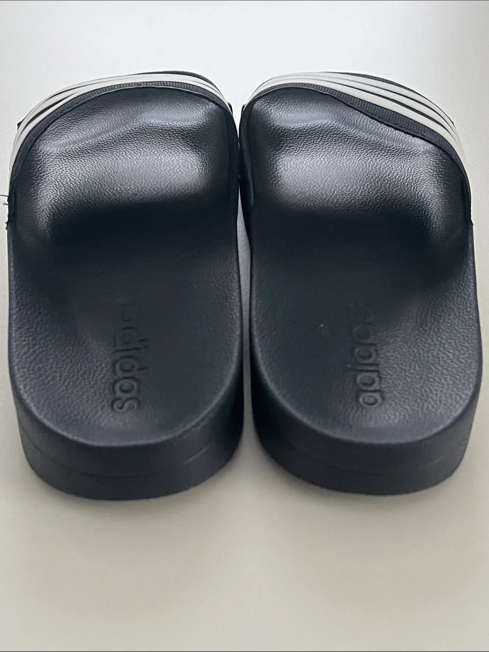 NEW Adidas SLIDE Soccer Shower Sandals Mens 11 Black White Beach Gym